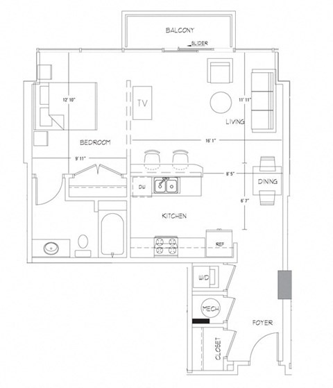 Floorplan at Glass House by Windsor